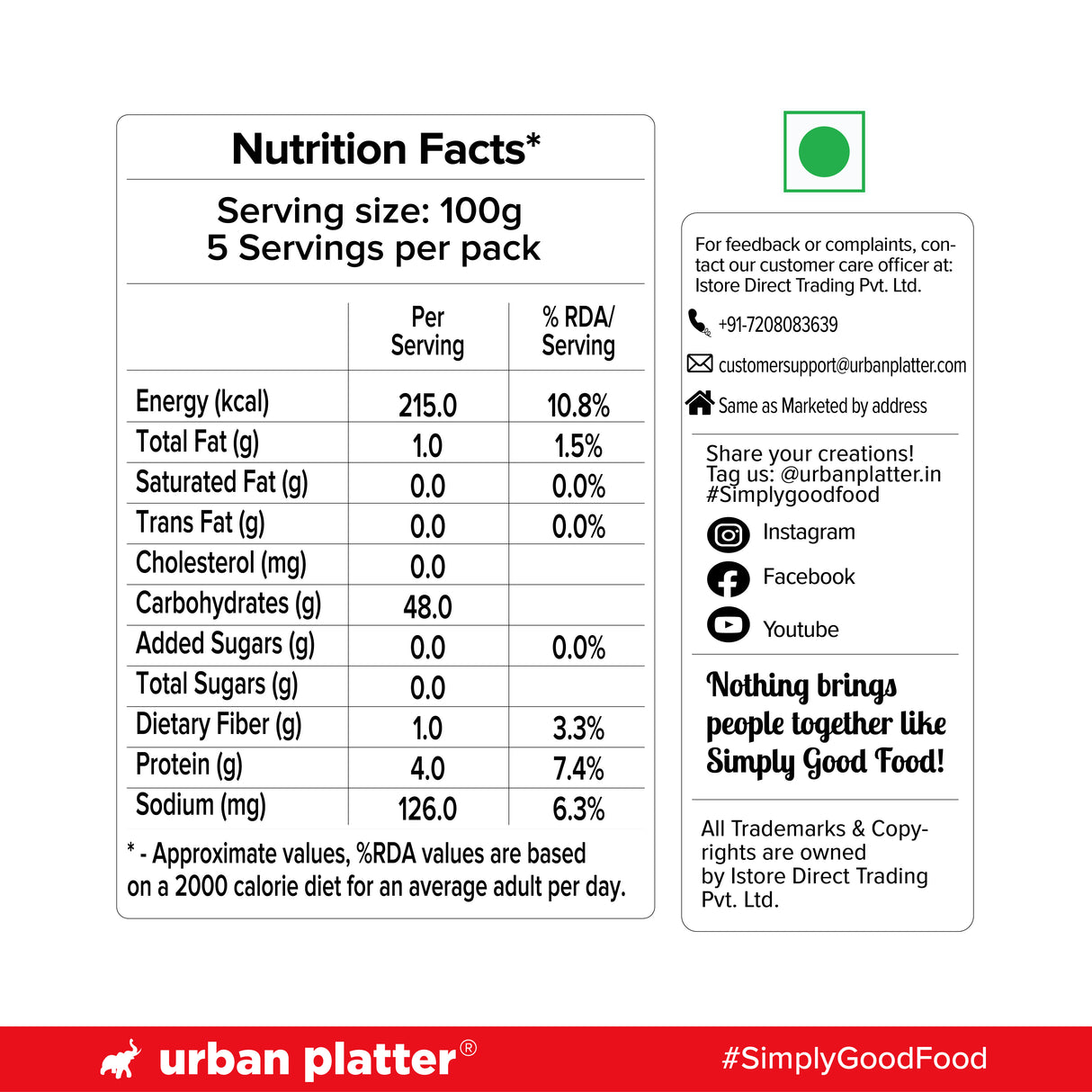 Urban Platter Classic Korean Tteokbokki Rice Cakes, 400g (200g x 2N | Soft & Chewy Garaetteok | Ready to Cook K-Drama Food | No Preservatives)