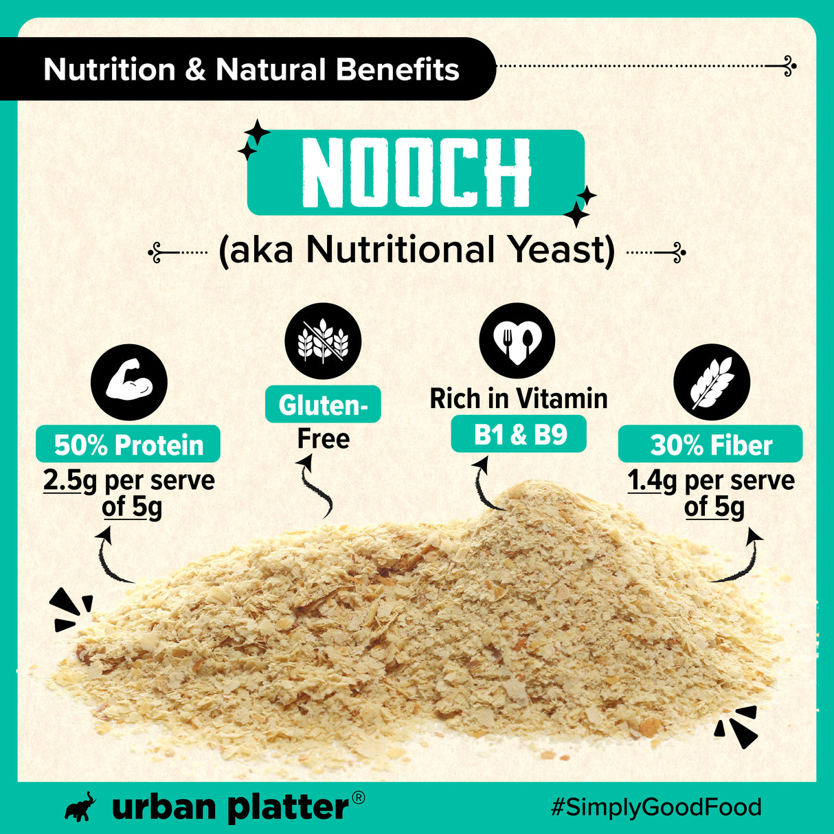 Urban Platter Nutritional Yeast Flakes (Unfortified | Plant Based | Nutty and Cheesy Flavour)