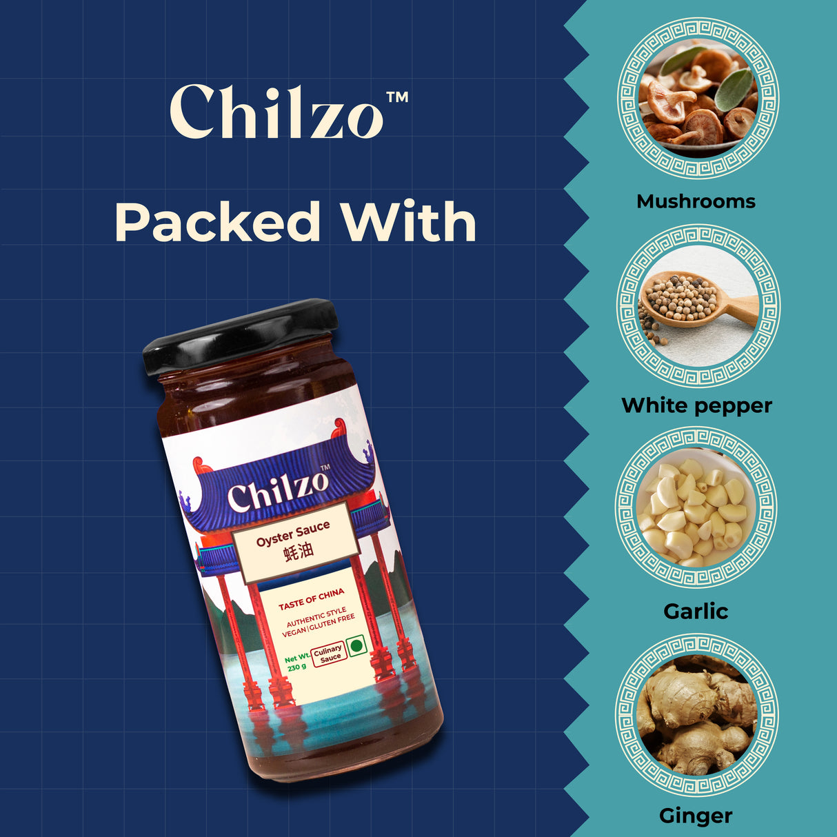 Chilzo Vegeterian Oyster Sauce, 230g (Made With Shiitake Mushrooms, No Msg, No Artificial Flavors/Colors)