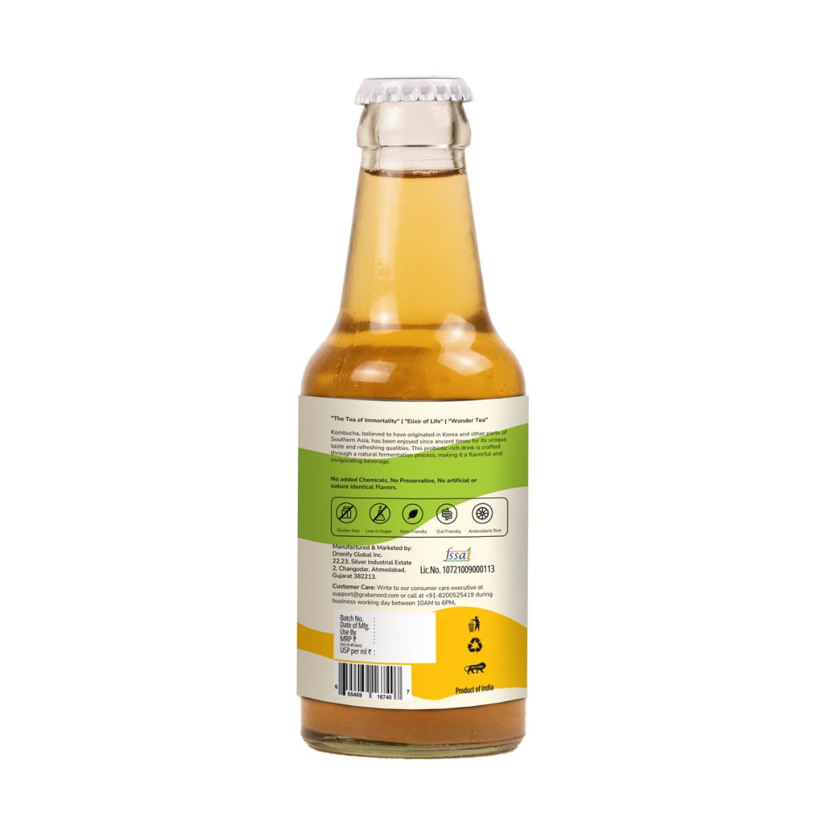 Healthy Gut Kombucha Lemongrass Ginger, 200ml