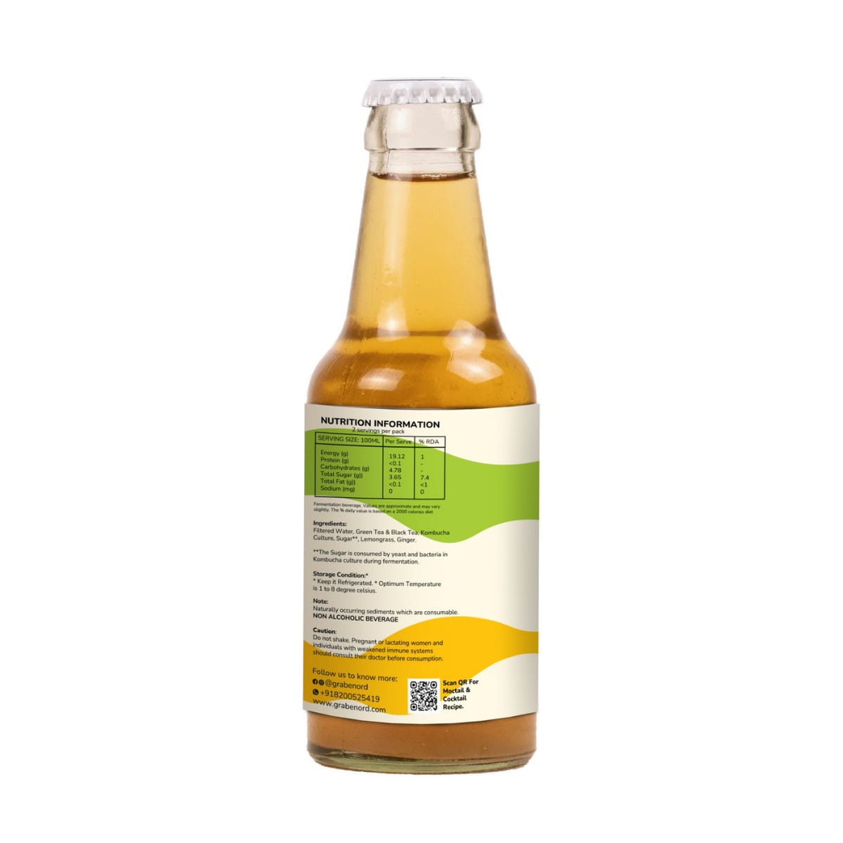 Healthy Gut Kombucha Lemongrass Ginger, 200ml