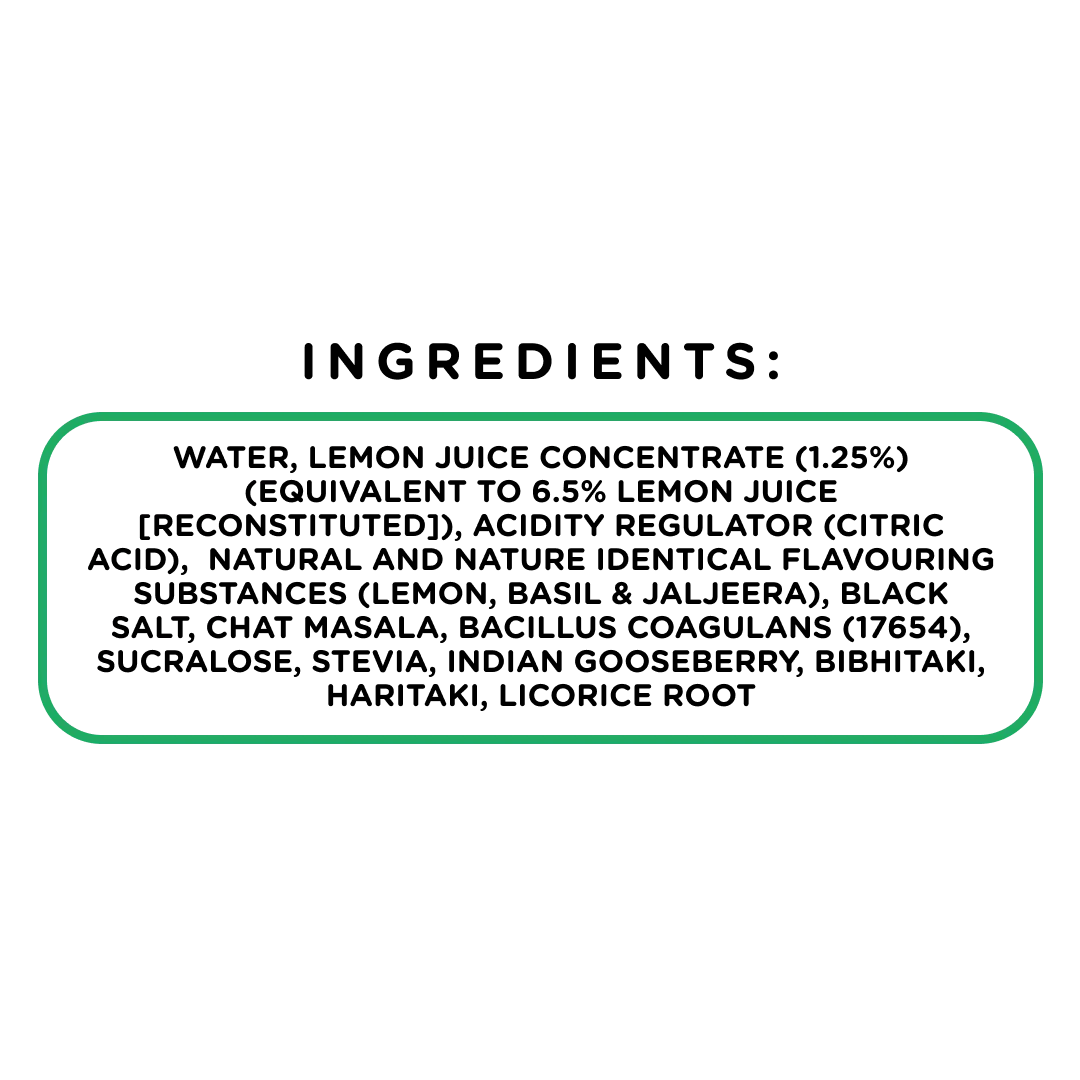 Borécha Zero Sugar Probiotic Basil Soda Shikanji Bun-taa! Series, 330ml