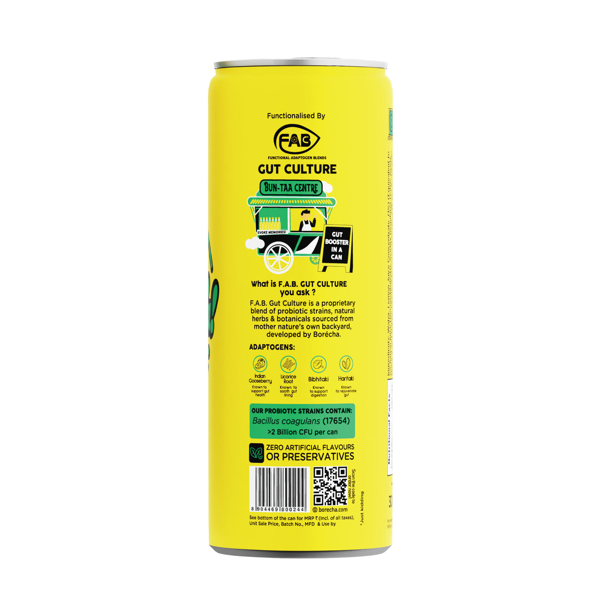 Borécha Zero Sugar Probiotic Basil Shikanji Bun-taa! Series, 300ml