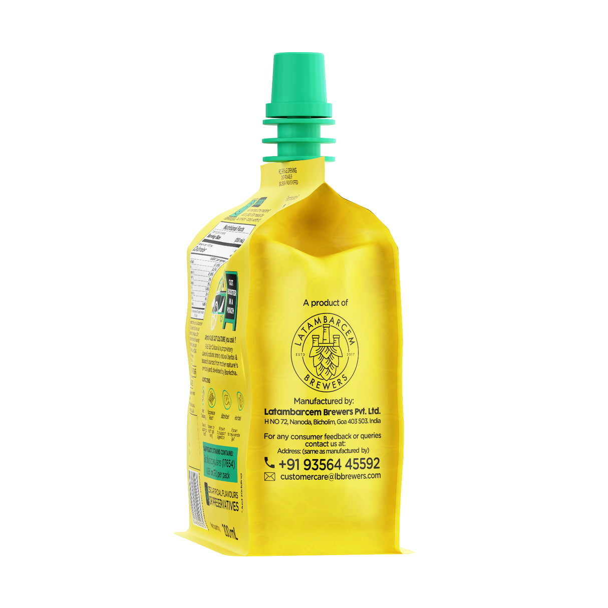 Borécha Zero Sugar Probiotic Basil Shikanji Bun-taa! Series Doy Pouch, 200ml