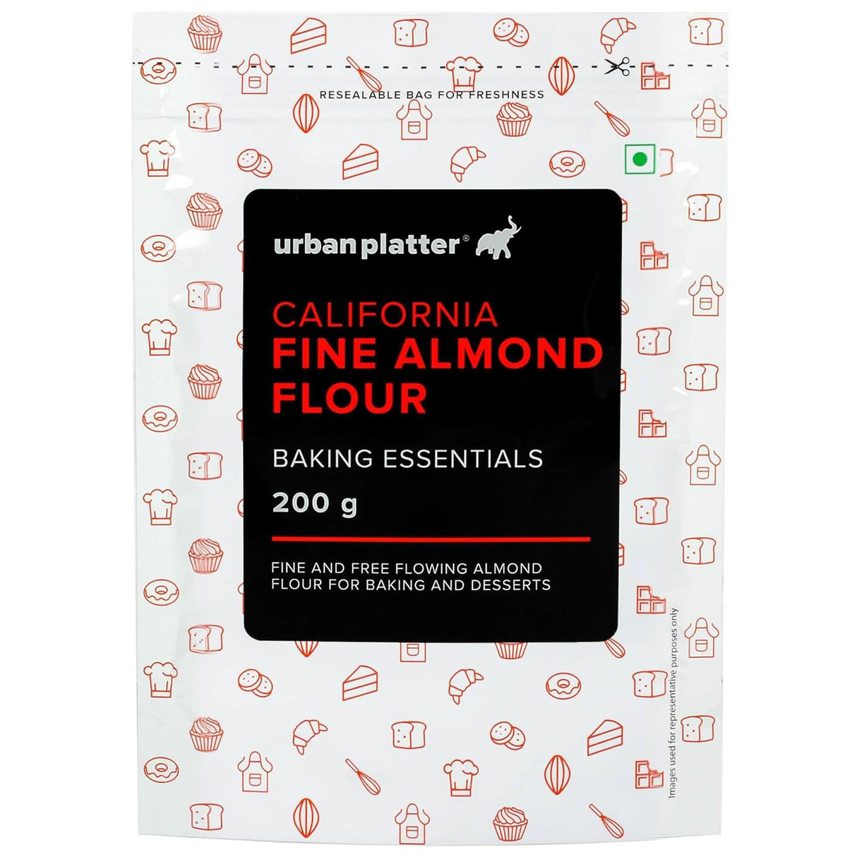 Urban Platter Fine Almond Flour, 200g (Naturally Gluten-Free | Blanched & Finely Milled | Low-Carb | Ideal for Baking & Keto Recipes)