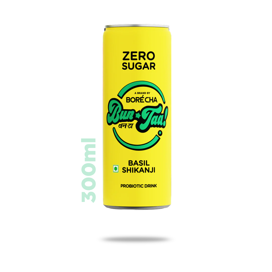 Borécha Zero Sugar Probiotic Basil Soda Shikanji Bun-taa! Series, 330ml