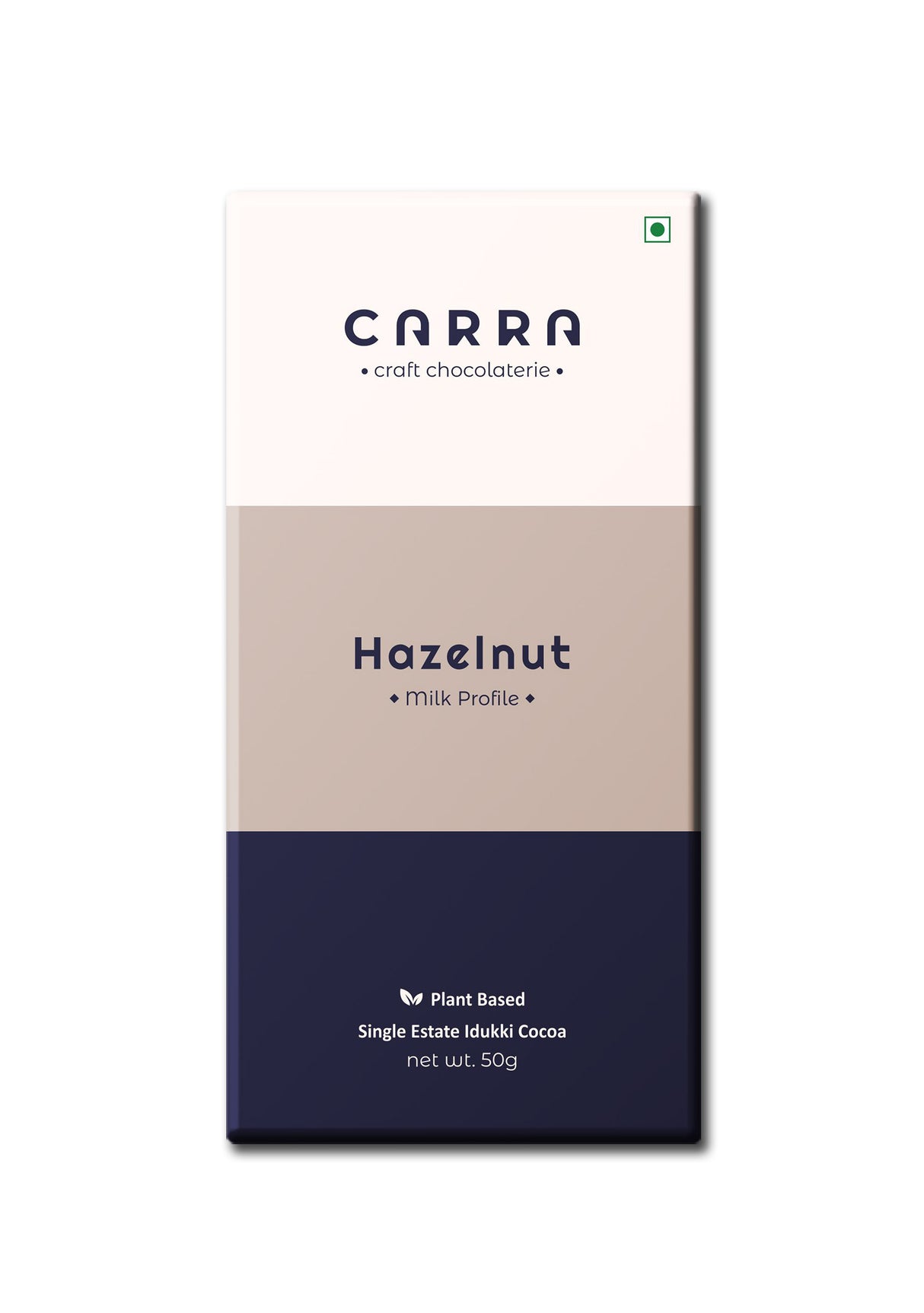 Carra Hazelnut Milk Chocolate Bar, 50g