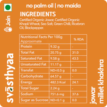 Svasthyaa Jowar I Millet Khakhra, 200g