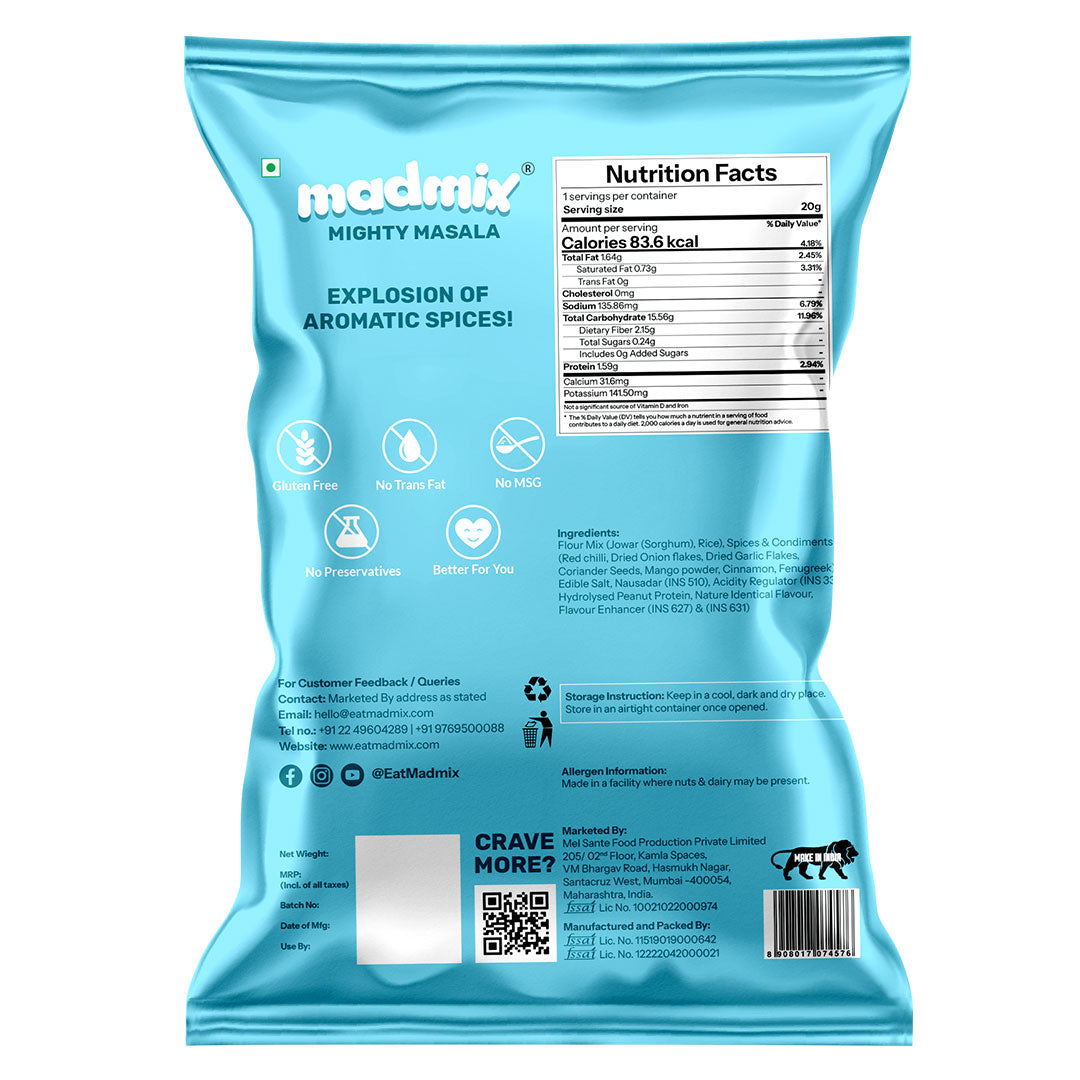 Madmix Jowar Millet Puffs Mighty Masala, 20g