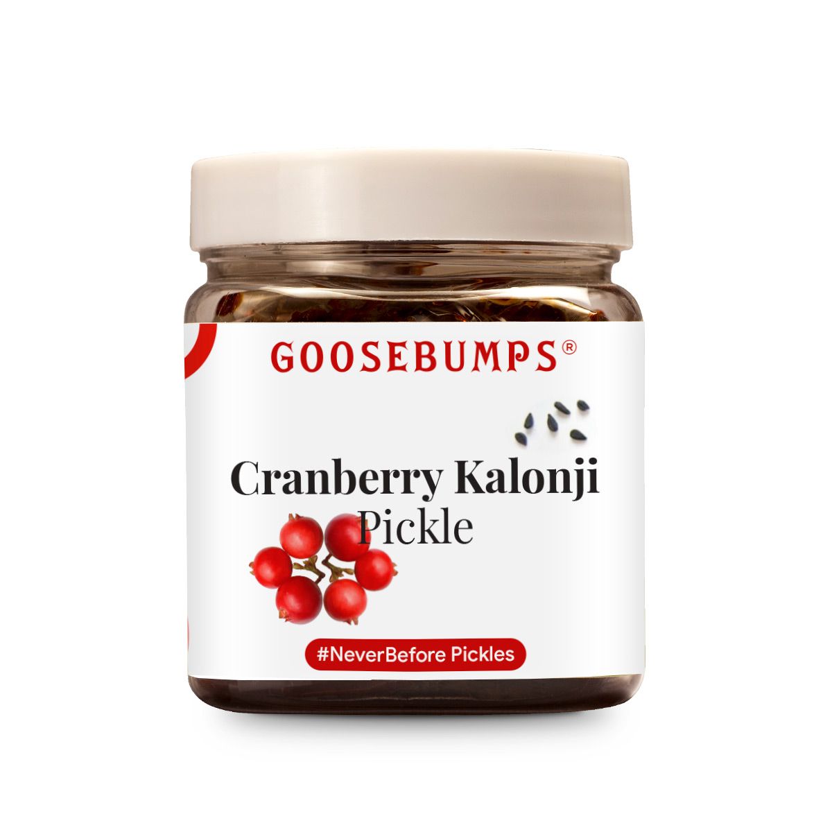 Goosebumps Cranberry Kalonji Pickle | Exotic Indian Fruit Pickles | Innovative Pickles | Pickled Fruits | Less Oil Achar, 250 GMS
