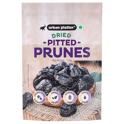 Urban Platter Pitted California Prunes, 1Kg (Dried Plums | Unsweetened | Rich in fibre | Great for Digestion)