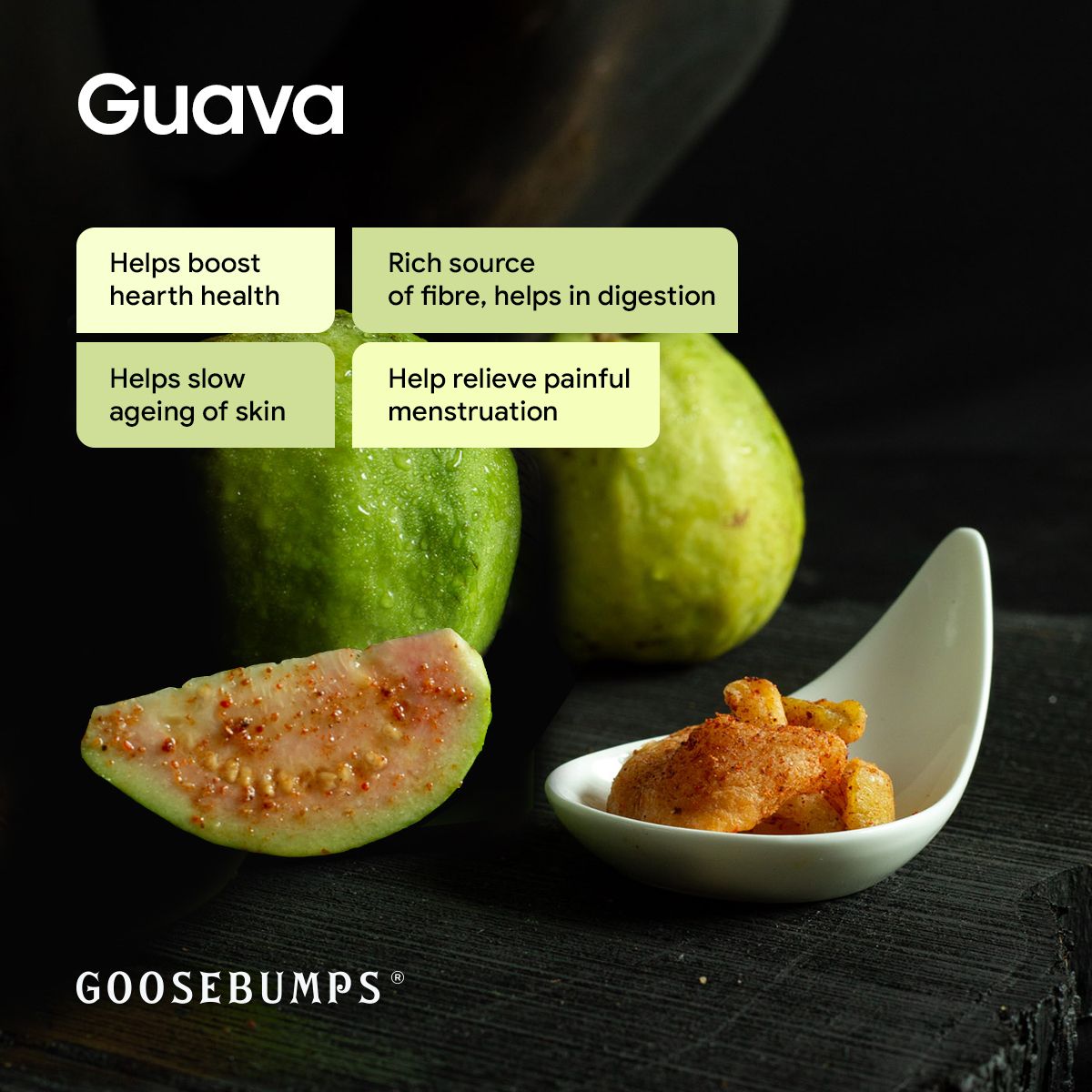 Goosebumps Masala Guava | Dehydrated Fruit | Dried Guava | Healthy & Chatpata Snack for Kids and Adults, 150g