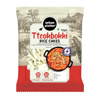 Urban Platter Classic Korean Tteokbokki Rice Cakes, 200g x 2N (Soft & Chewy Garaetteok | Rice Sticks | Ready to Cook Korean Street Food | Authentic Flavour | Easy & Quick Cooking | No Preservatives)