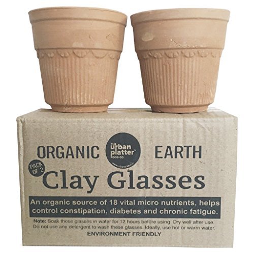 Urban Platter Organic Clay Glasses (pack of 2)