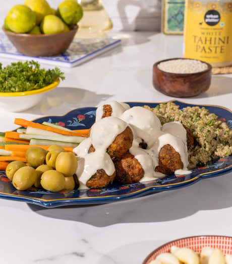Tarator Sauce with Stuffed Falafels
