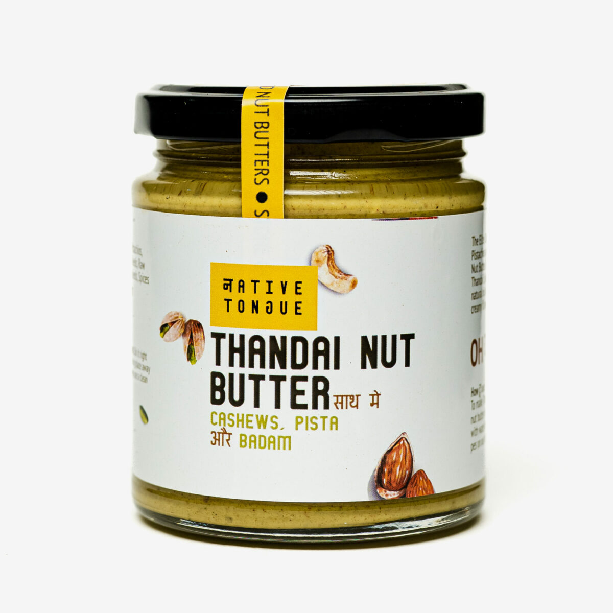 Native Tongue Thandai Nut Butter with Almonds, Cashews and Pista, 200g