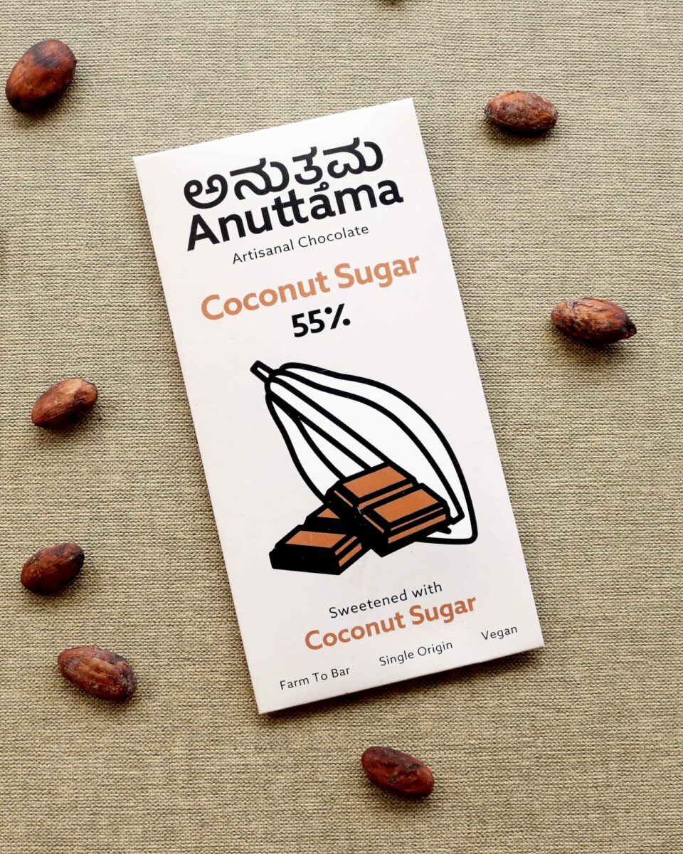 Anuttama 55% Cocoa | Sweetened with Coconut Sugar – 50g