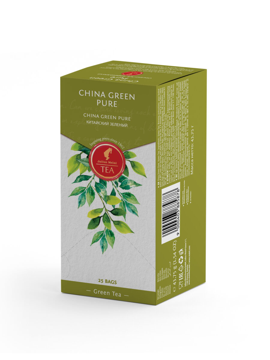 JULIUS MEINL China Green Pure, 43.75g (Pack of 25 Tea Bags | Green Tea | Imported Tea Bags)