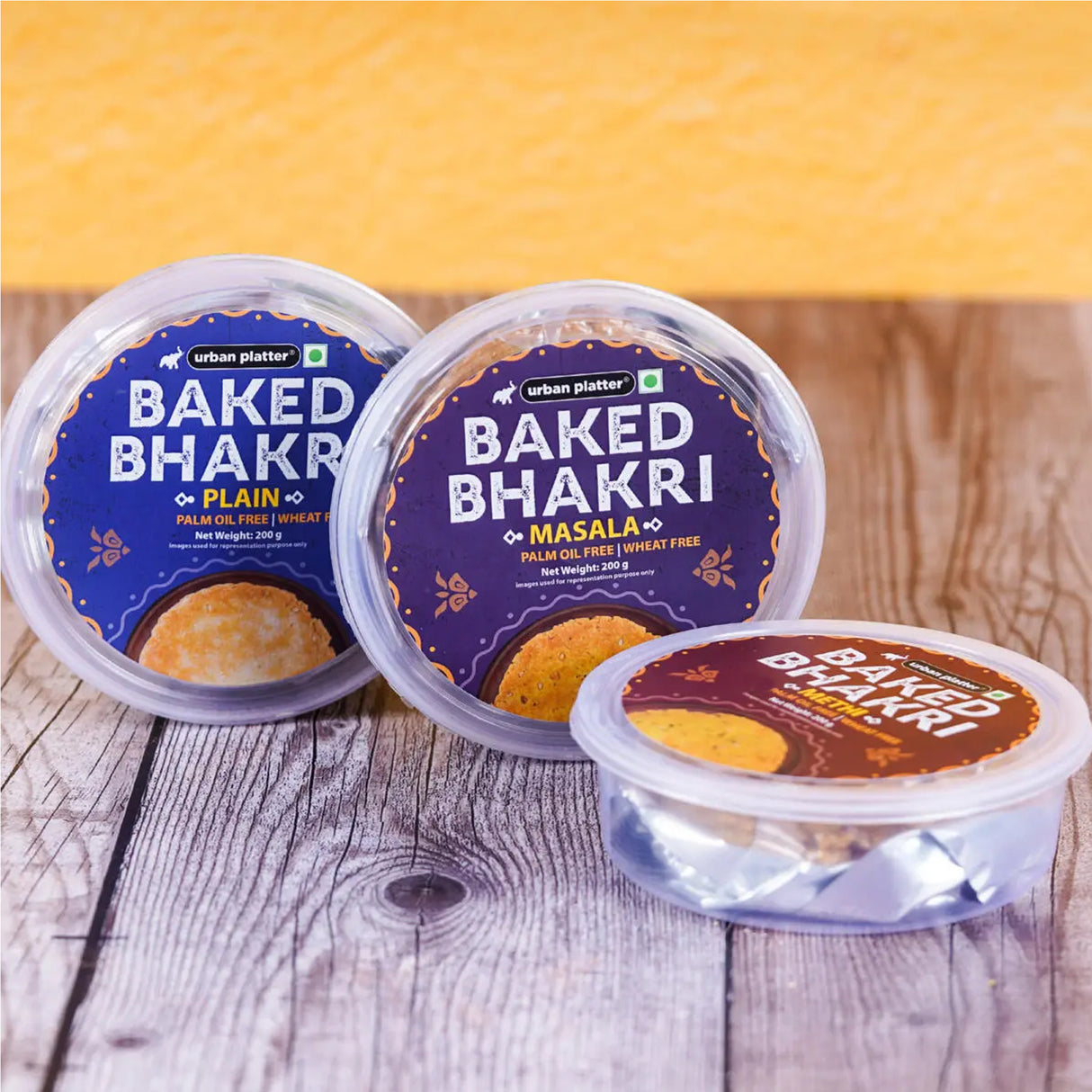 Urban Platter Baked Coriander Chilli Bhakri, 200g (Wheat Free, Traditional Gujarati Snack)
