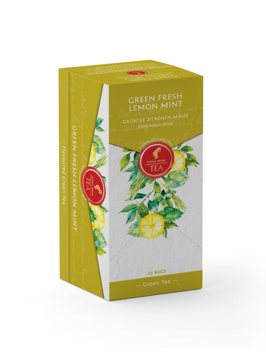 JULIUS MEINL Green Fresh Lemon Mint, 43.75g (Pack of 25 Tea Bags | Green Tea | Imported Tea Bags)