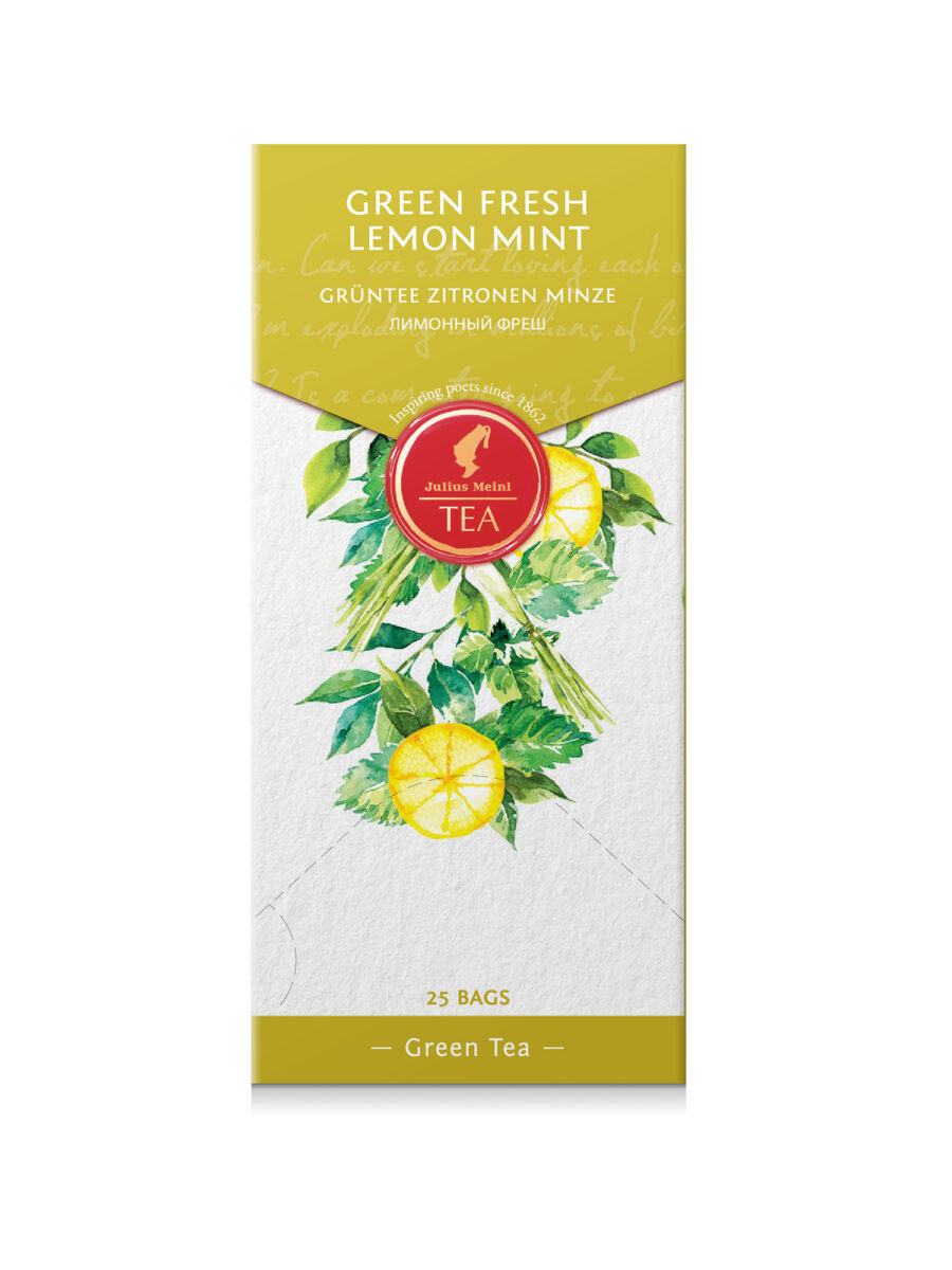 JULIUS MEINL Green Fresh Lemon Mint, 43.75g (Pack of 25 Tea Bags | Green Tea | Imported Tea Bags)