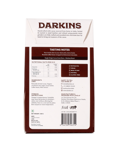 Darkins Chocolate Pebbles - Mint - O - Coffee, 50g