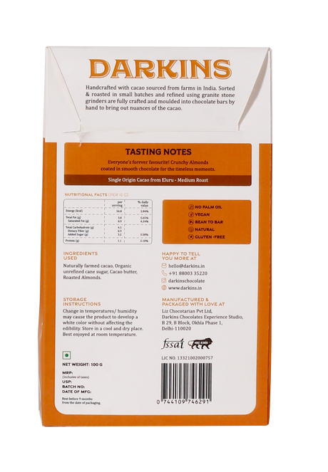 Darkins Chocolate Pebbles - Roasted Almonds, 50g