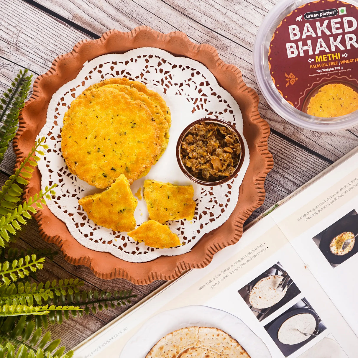 Urban Platter Baked Methi Bhakri, 200g (Wheat Free, Traditional Gujarati Snack)