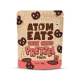 Atom Eats Dark Chocolate Dipped Pretzels,30g (Sweet & Salty Snack, Crunchy Pretzels Coated in Dark Chocolate, Gourmet Indulgence, On-the-Go Treat) - front pack