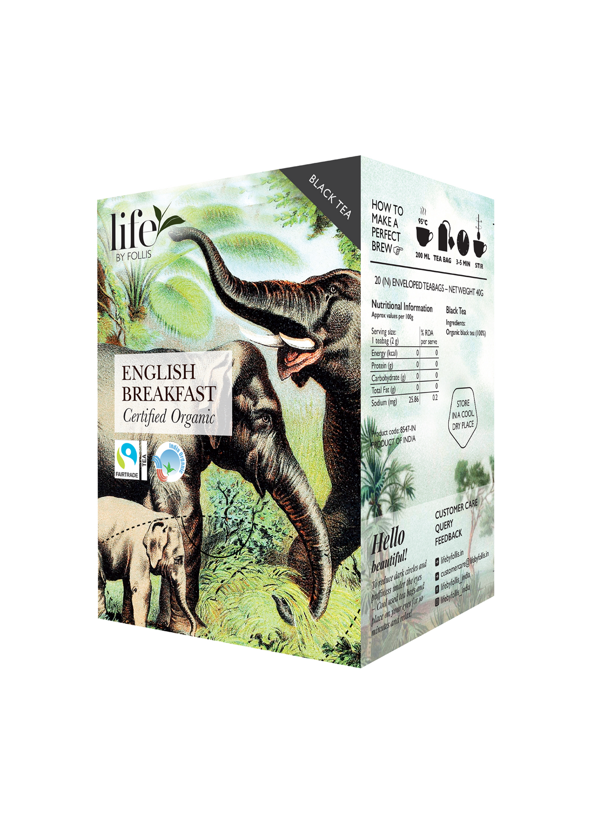 Life By Follis English Breakfast Black Tea, 20 Enveloped Tea Bags