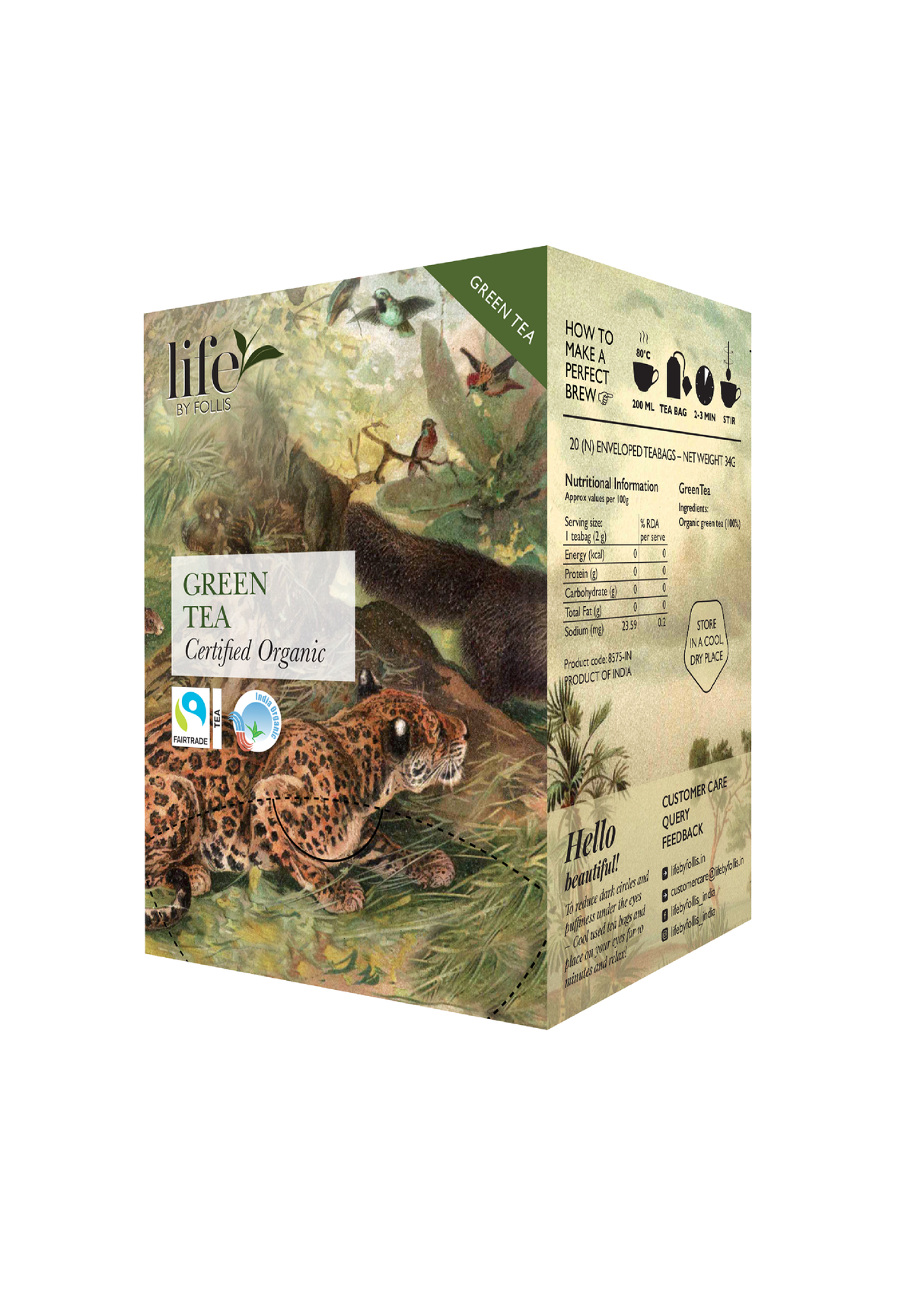 Life By Follis Natural Green Tea, 20 Enveloped Tea Bags