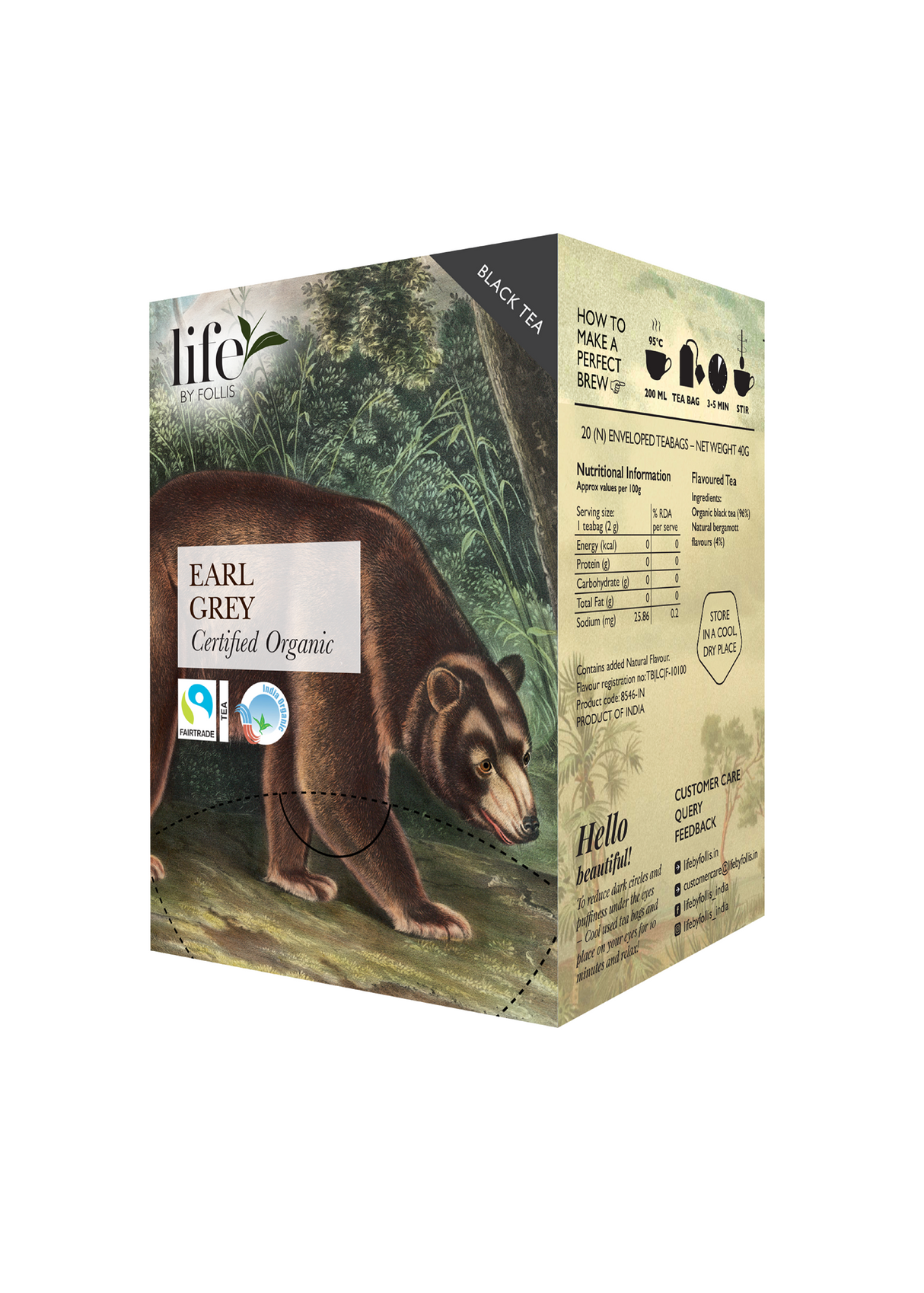 Life By Follis Earl Grey Black Tea, 20 Enveloped Tea Bags