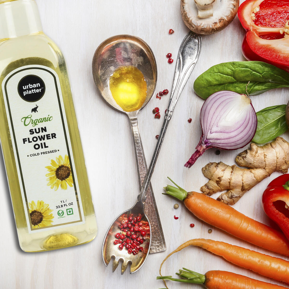 Urban Platter Cold Pressed Sunflower Oil, 1L