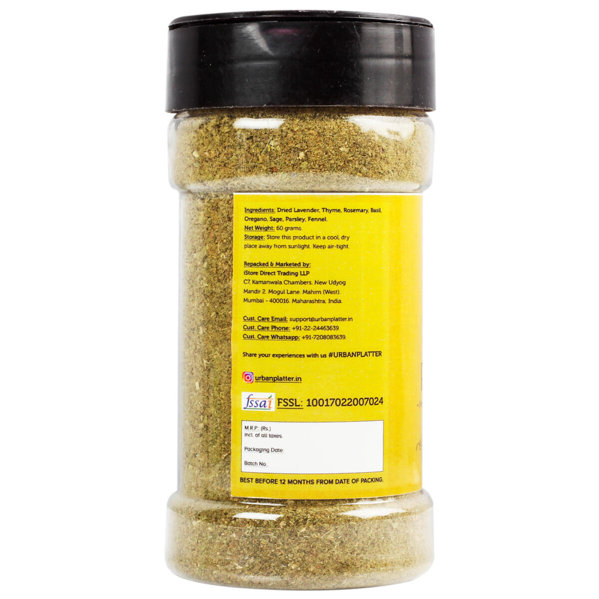 Urban Platter Herbes de Provence Shaker Jar, 60g (A traditional French Staple Spice and Herb Blend)