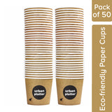 Urban Platter Branded Disposable Paper Cups, 150ml (Pack of 50)