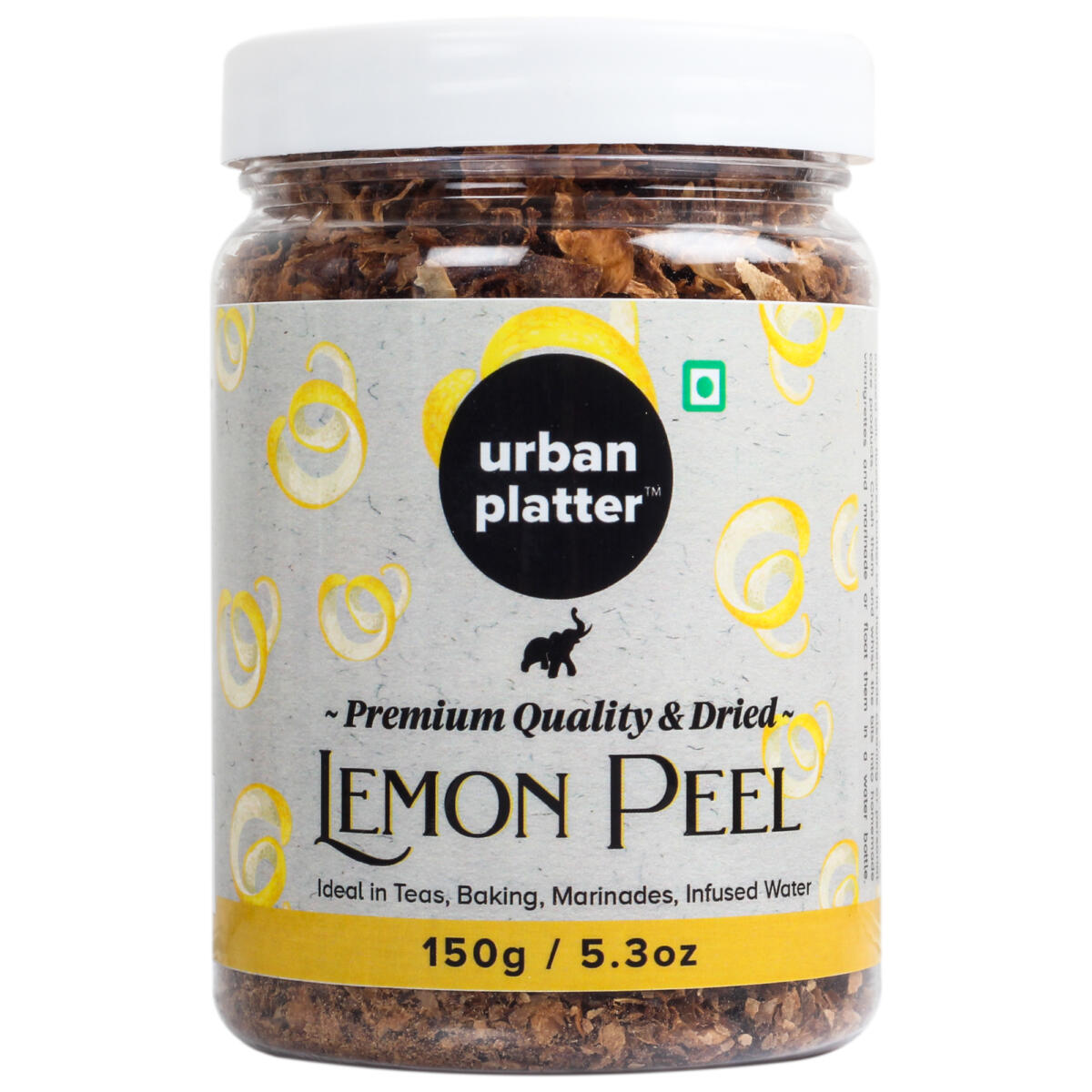 Urban Platter Dried Lemon Peel, 150g / 5.2oz [Premium Quality, Zesty & Aromatic]