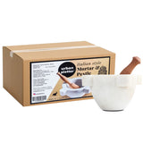 Urban Platter Handmade Italian Style White Marble Mortar with Beechwood Pestle Vintage Design (Height: 4inch, Width:7inch)