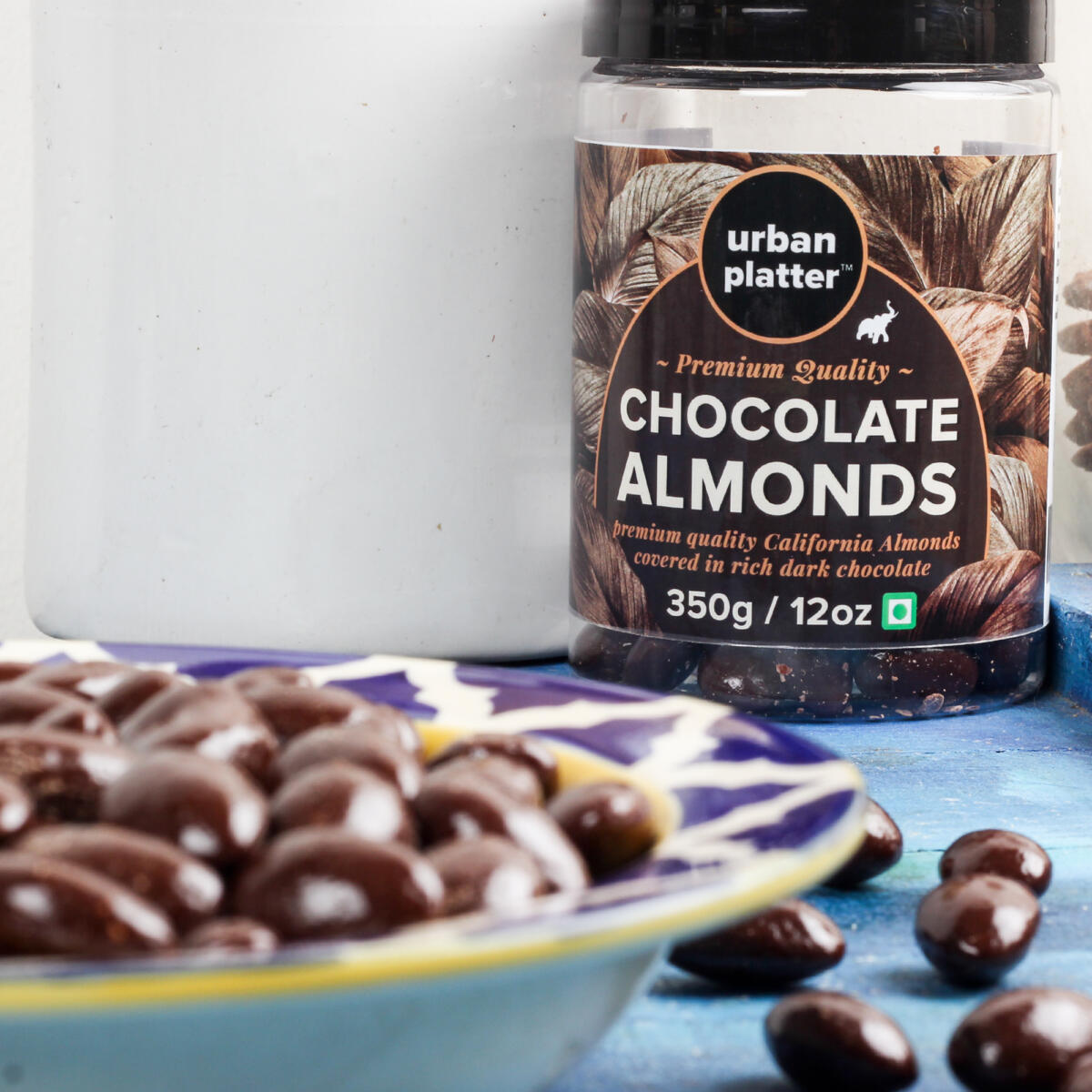 Urban Platter Dark Chocolate Coated California Almonds, 350g
