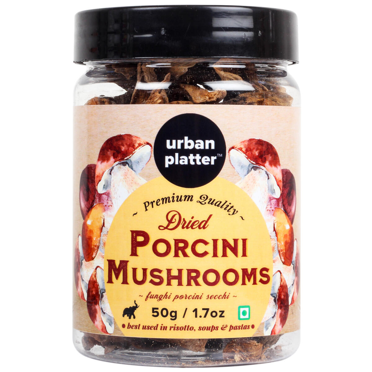 Urban Platter Dried Italian Porcini Mushrooms, 50g [All Natural, Sun-Dried, Funghi Porcini Secchi]