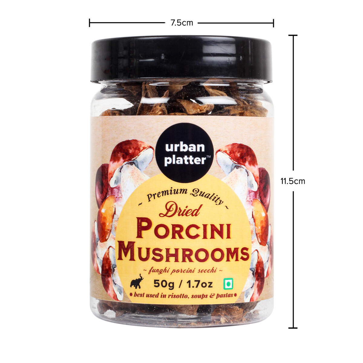 Urban Platter Dried Italian Porcini Mushrooms, 50g [All Natural, Sun-Dried, Funghi Porcini Secchi]