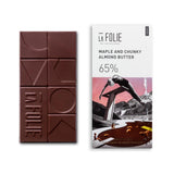 La Folie 65% Maple & Chunky Almond Butter Chocolate Bar, 60g