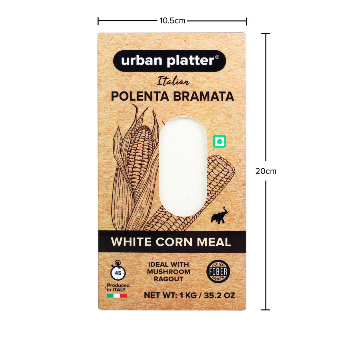 Urban Platter Italian White Corn Meal Polenta Bramata, 1Kg [White Corn Meal, Ideal with Mushroom Ragout, Vacuum Packed]