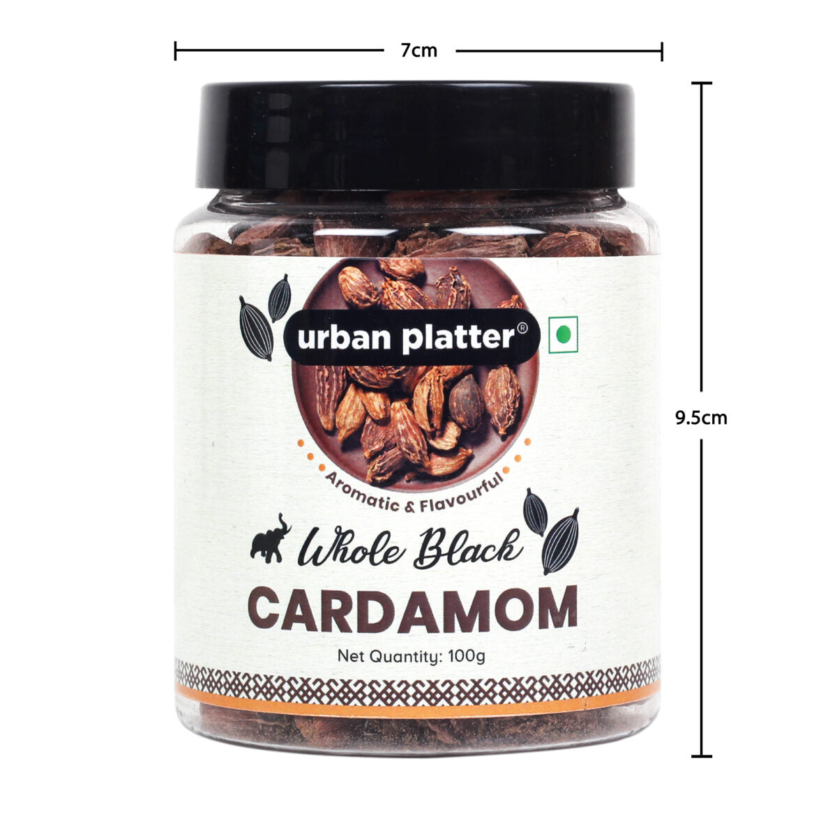 Urban Platter Whole Black Cardamom (Badi Elaichi), 100g