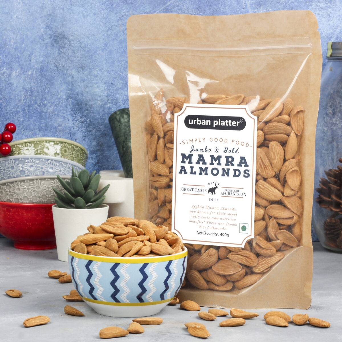 Urban Platter Jumbo & Bold Mamra Almonds, 400g