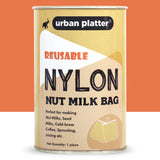 Urban Platter Fine Mesh Nylon Nut Milk Bag, Size: 12 inch by 12 inch [Reusable, Washable, Premium Quality - Almond Milk Bag, Cold Brew Coffee Bag and All Purpose Strainer]