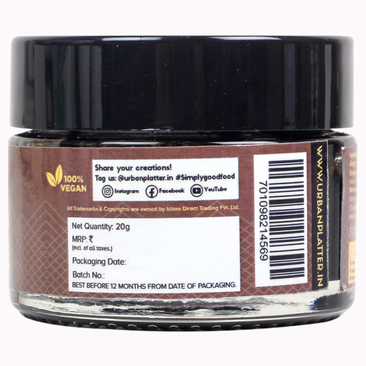 Urban Platter Pure Vanilla Bean Paste (with Vanilla Seeds), 20g