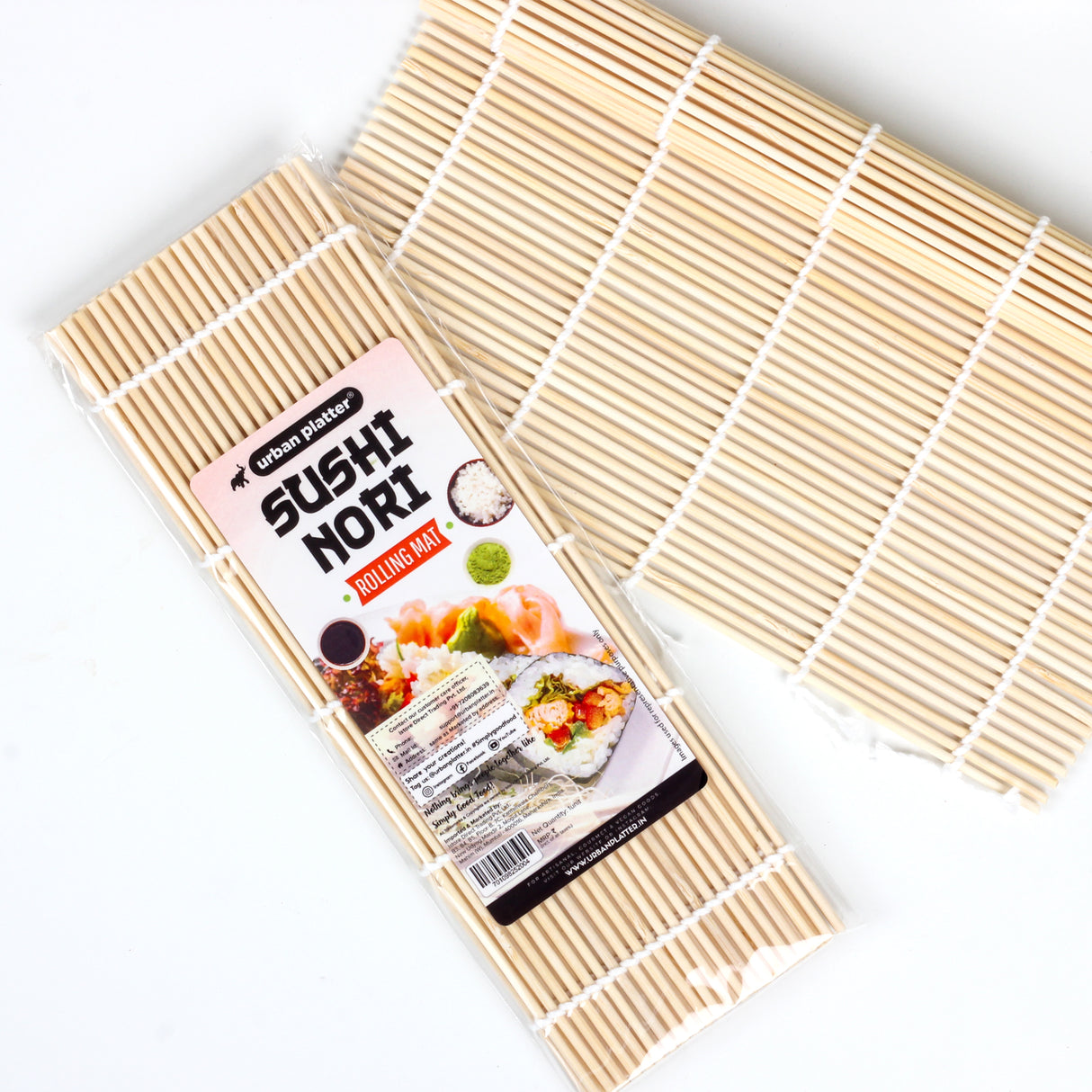 Urban Platter All Natural Bamboo Sushi Rolling Mat (100% Authentic Sushi Rolling Mat - 9.5 Inch x 10 Inch | Make Sushi at home)