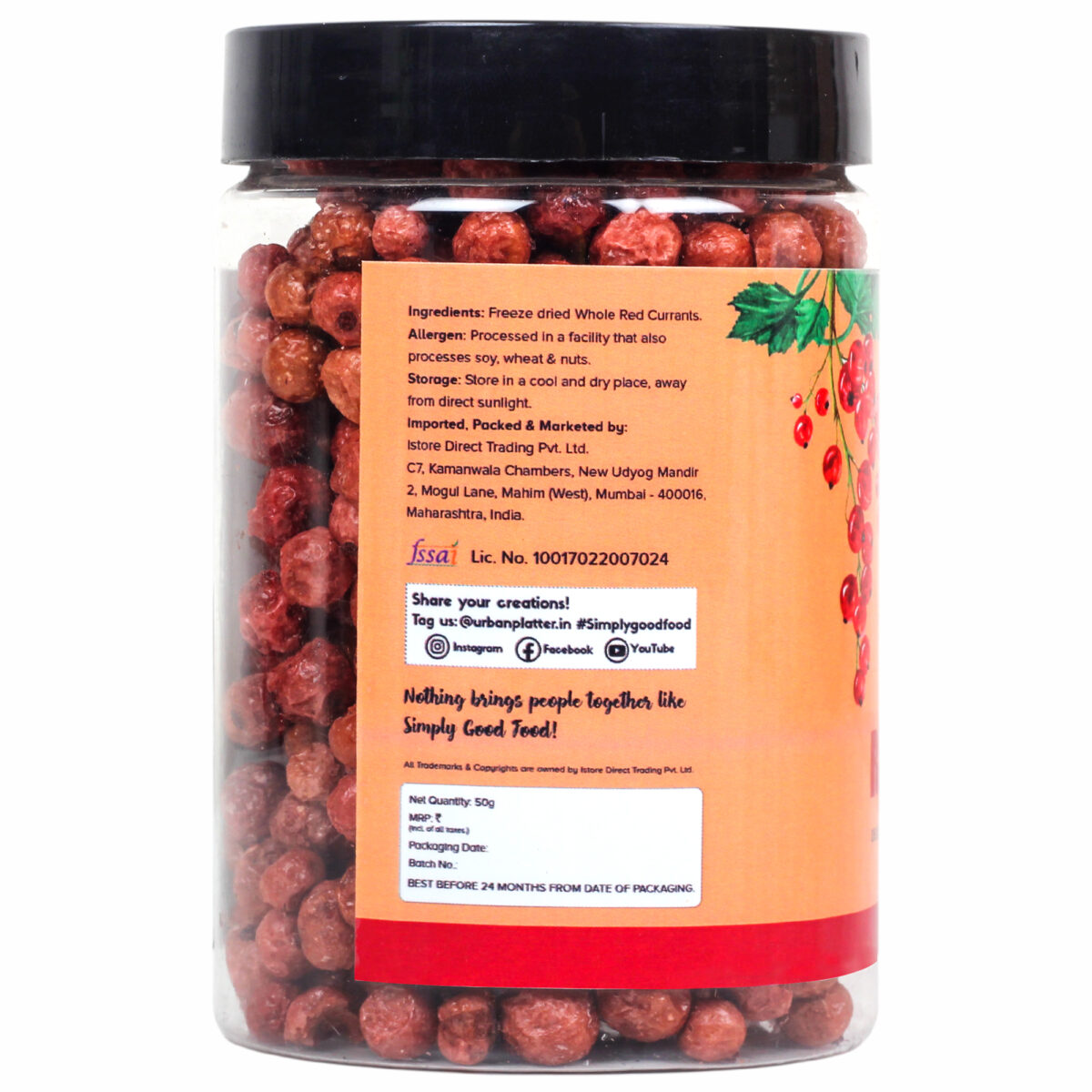 Urban Platter Freeze Dried Red Currant, 50g