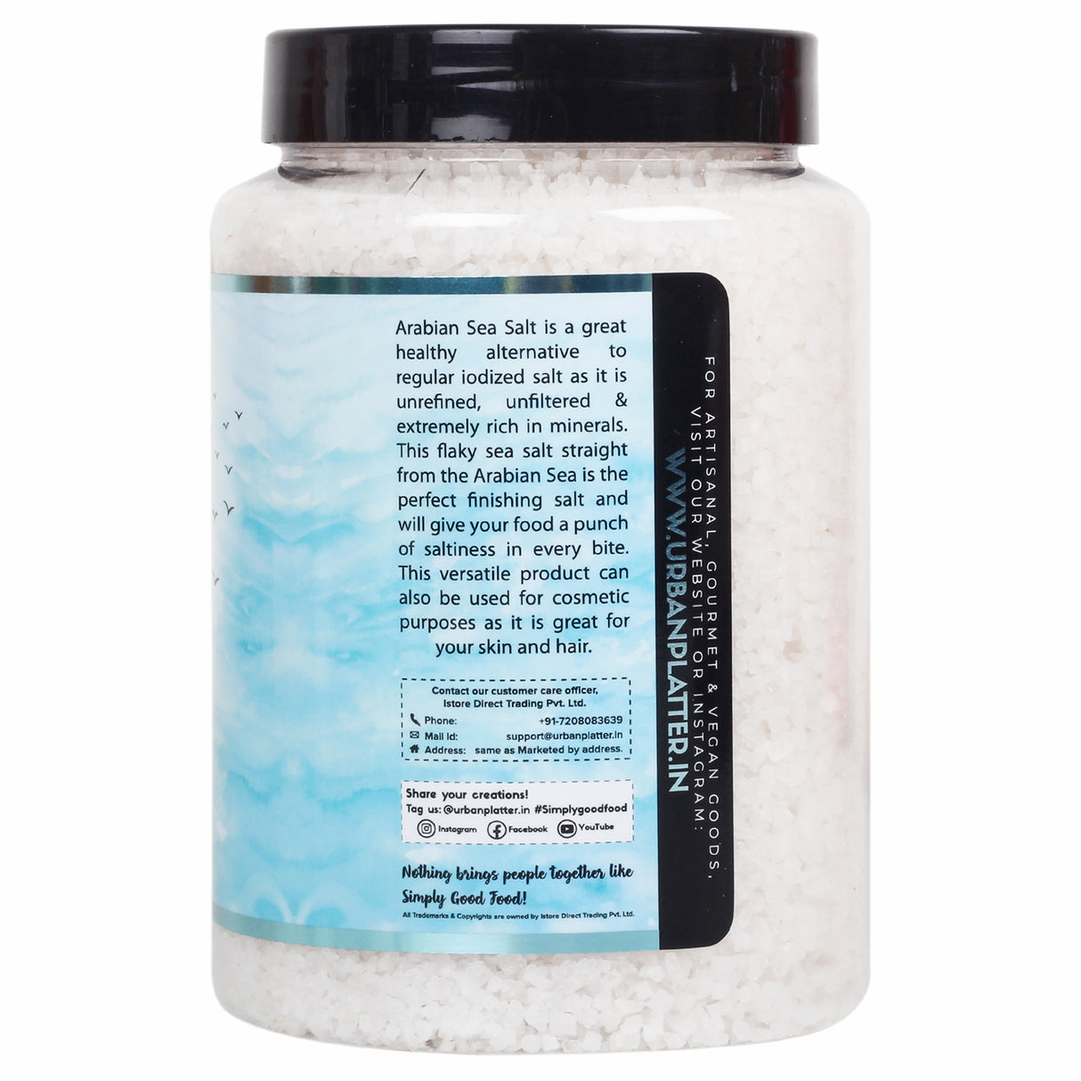Urban Platter Arabian Sea Salt Crystals, [Unrefined | Non-iodised | Impurity Free | Optically sorted | Natural Sea Salt | Use for pickling, scrubs, Herbal infusions]