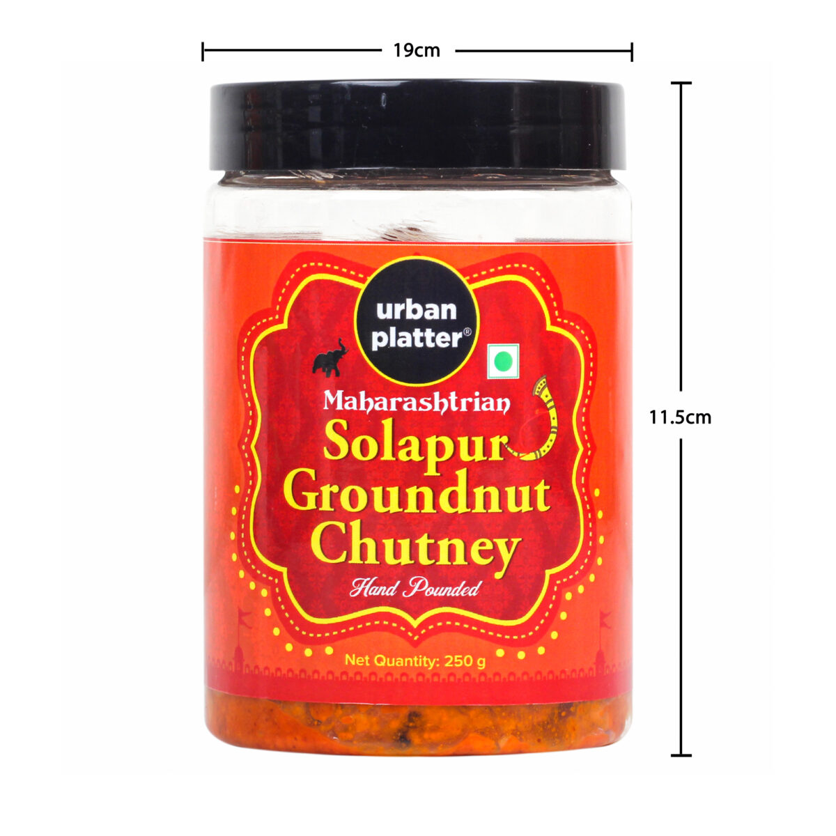 Urban Platter Solapur Groundnut Chutney, 250g [Traditional Maharashtrian Hand-pounded Dry Peanut Chutney]